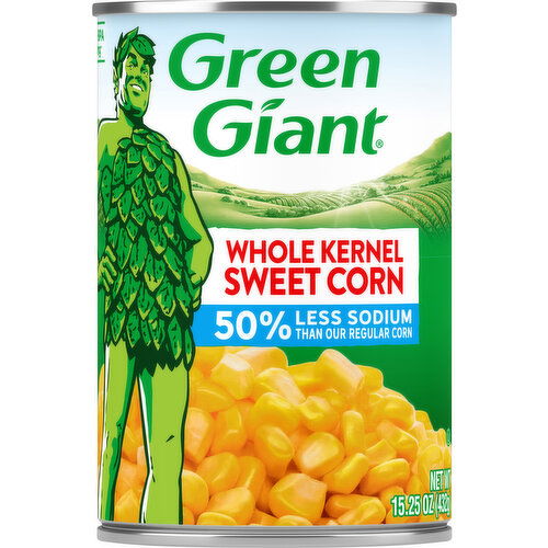 Green Giant Sweet Corn, 50% Less Sodium, Whole Kernel