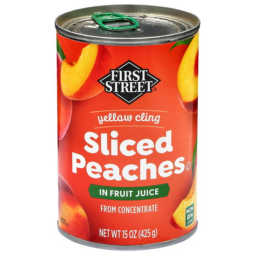 First Street Yellow Cling Sliced Peaches in Fruit Juice Image 1 of 6