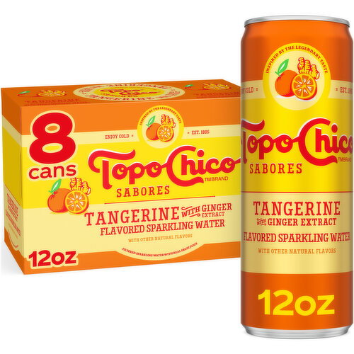 Topo Chico Sabores Tangerine with Ginger Extract Sparkling Water Cans