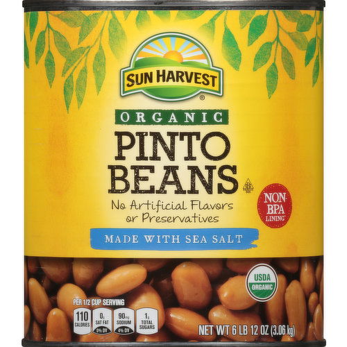 Sun Harvest Pinto Beans, Organic, Sea Salt