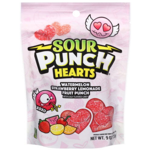 Sour Punch Hearts, Watermelon/Strawberry/Lemonade/Fruit Punch
