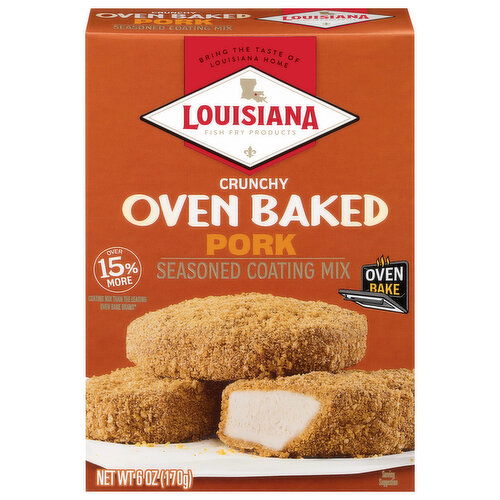 Louisiana Fish Fry Products Crunchy Oven Baked Pork Seasoned Coating Mix