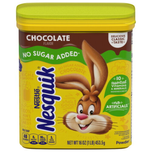 Nesquik Chocolate Powder No Sugar Added