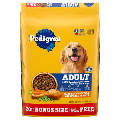 Pedigree Adult Roasted Chicken & Vegetable Flavor Food for Dogs