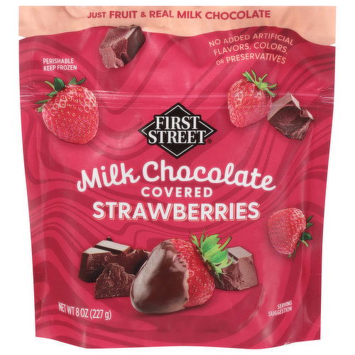 First Street Strawberries, Milk Chocolate Covered