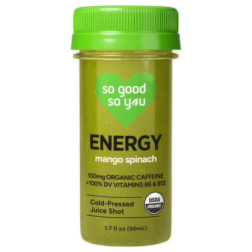 So Good So You Cold-Pressed Mango Spinach Juice Shot