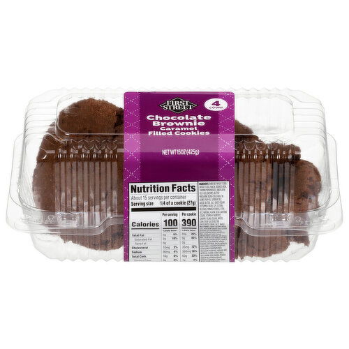 First Street Chocolate Brownie Caramel Filled Cookies