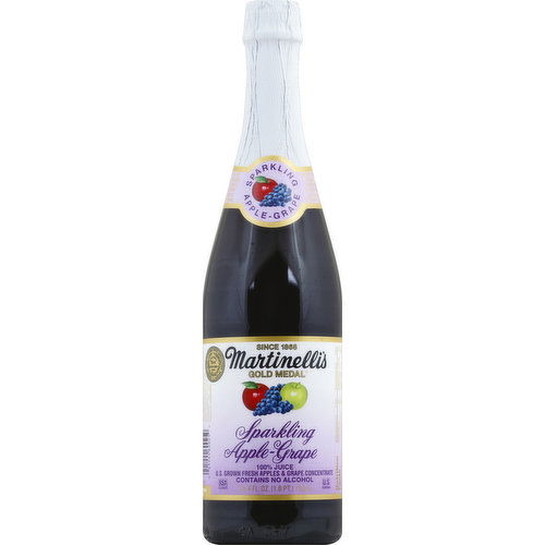 Martinelli's 100% Juice, Sparkling, Apple-Grape