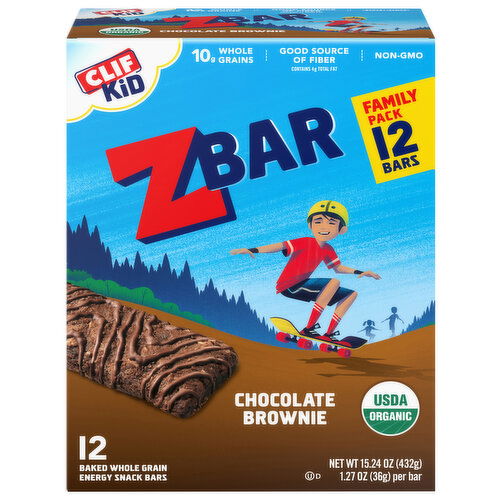 Zbar Family Pack Chocolate Brownie Baked Whole Grain Energy Snack Bars