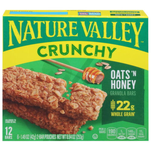 Nature Valley Granola Bars, Crunchy, Oats 'N Honey