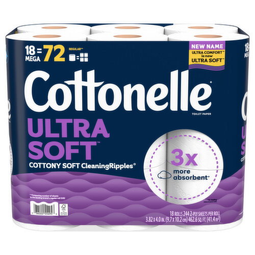 Cottonelle 2-Ply Mega Rolls Toilet Paper Image 1 of 4