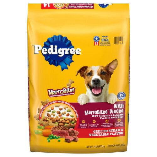 Pedigree Grilled Steak & Vegetable Flavor Food for Adult Dogs with Marrobites Pieces