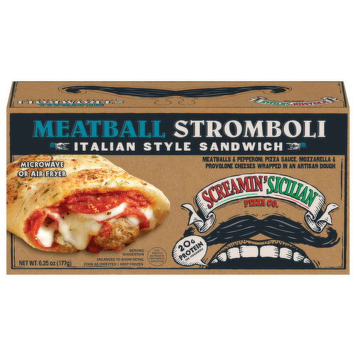 Screamin' Sicilian Pizza Co. Italian Style Meatball Stromboli Sandwich