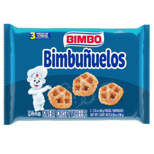 Bimbo Sugar Sweet Crispy Wheels, 3 packs, 6.99 oz