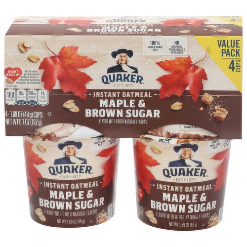 Quaker Oatmeal, Instant, Maple & Brown Sugar, Value Pack