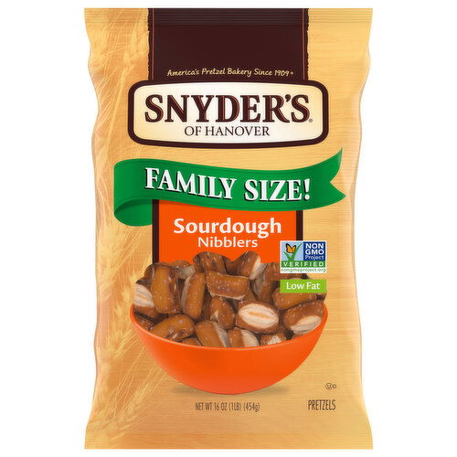 Snyder's of Hanover Low Fat Nibblers Sourdough Pretzels Family Size!