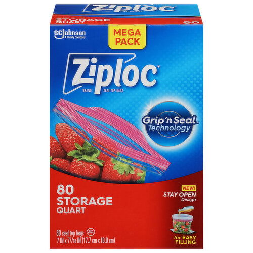 Ziploc Seal Top Bags, Storage, 80 Quart