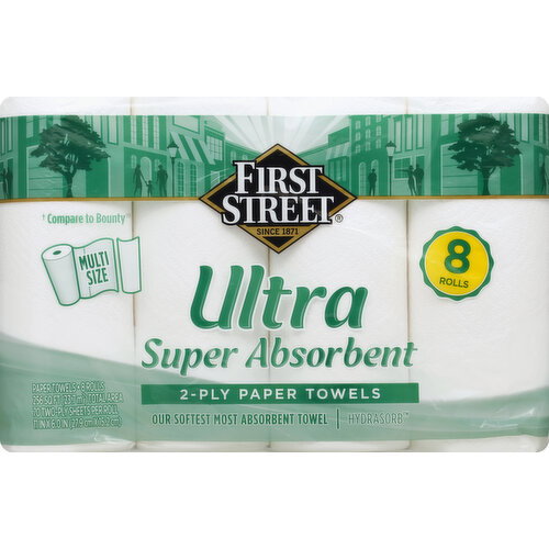 First Street Paper Towels, Ultra Super Absorbent, Two-Ply