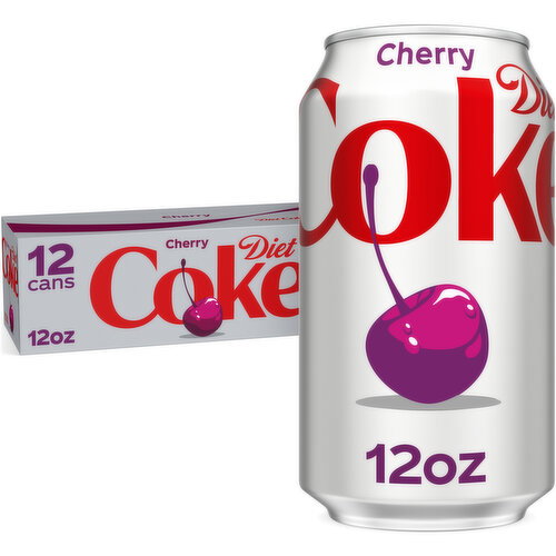Diet Coke  Cherry Diet Soda Soft Drink, Fridge Pack Cans