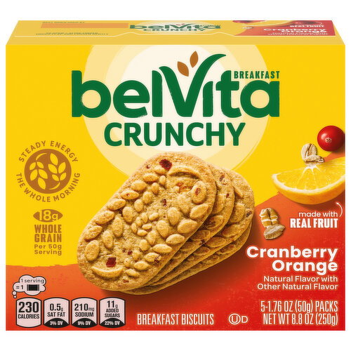 belVita Crunchy Cranberry Orange Breakfast Biscuits