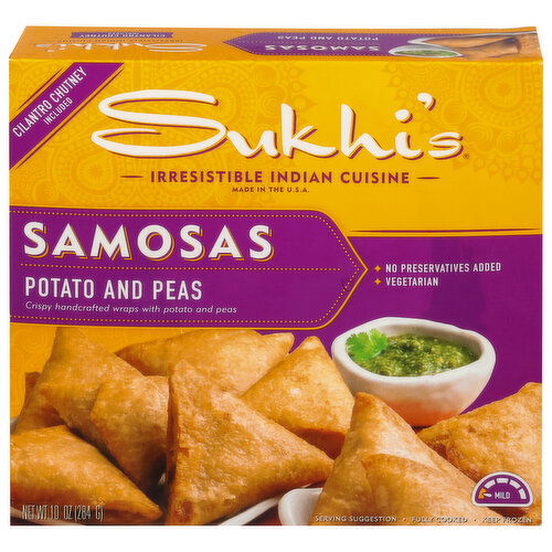 Sukhi's Samosa, Potato and Peas, Mild