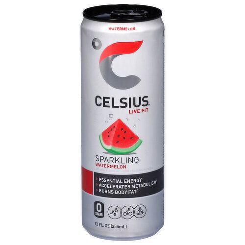 Celsius Energy Drink, Watermelon, Sparkling