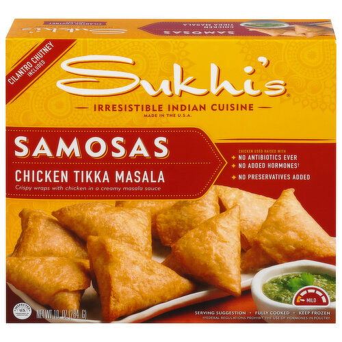 Sukhi's Indian Chicken Tikka Masala Samosa Frozen Appetizer Snack