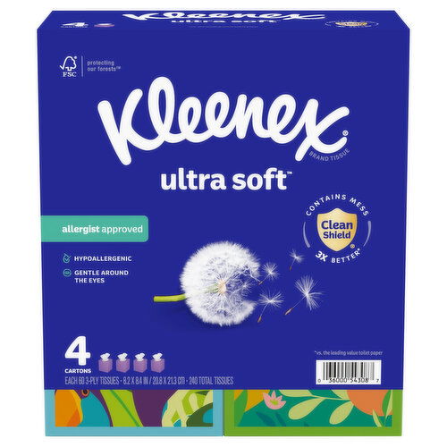 Kleenex Tissues, 3-Ply