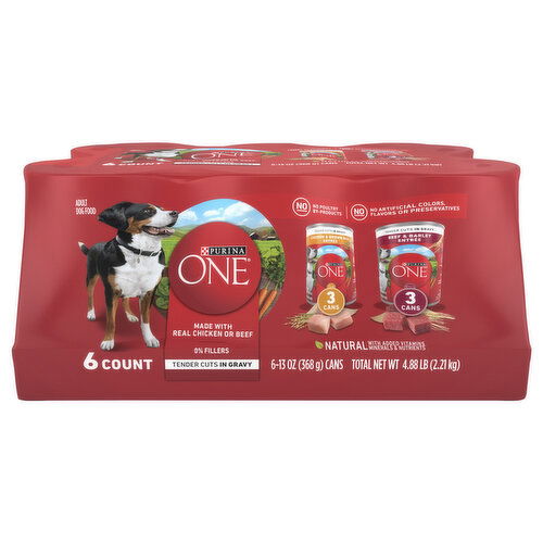 Purina One Adult Tender Cuts in Gravy Chicken & Brown Rice Entree/Beef & Barley Entree Dog Food