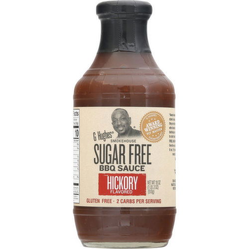 G Hughes BBQ Sauce, Sugar Free, Hickory Flavored, Smokehouse