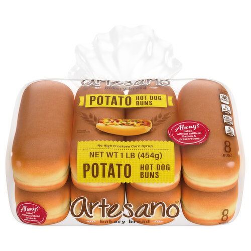 Artesano Potato Hot Dog Buns