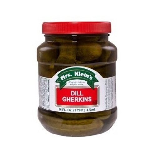 Mrs Kleins Hot Dill Gherkins, 16 oz