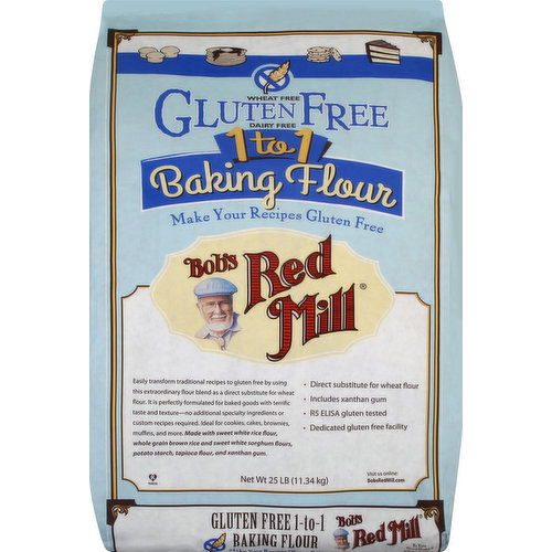 Bobs Red Mill Baking Flour, 1 to 1, Gluten Free