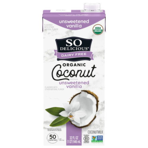 So Delicious Dairy Free Coconutmilk, Organic, Unsweetened Vanilla