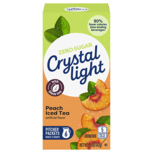 Crystal Light Zero Sugar Peach Iced Tea Drink Mix