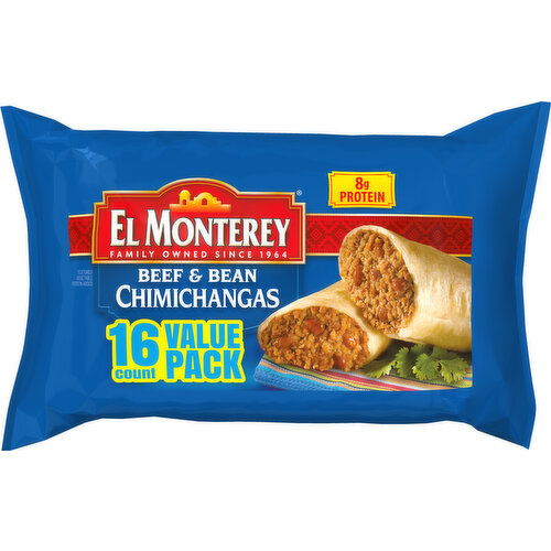 El Monterey Chimichangas, Beef & Bean, Value Pack