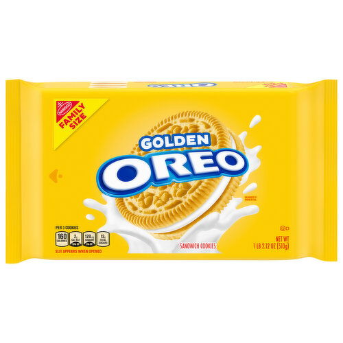 Oreo Sandwich Cookies, Golden, Family Size