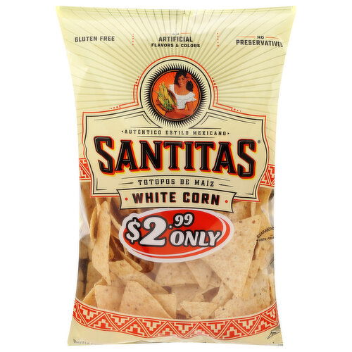 Santitas Tortilla Chips, White Corn