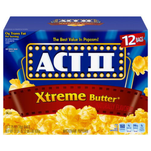 Act II Popcorn, Xtreme Butter, Microwave