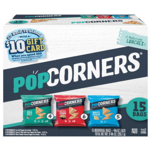 PopCorners Sea Salt/Kettle Corn/White Cheddar Popped-Corn Snacks