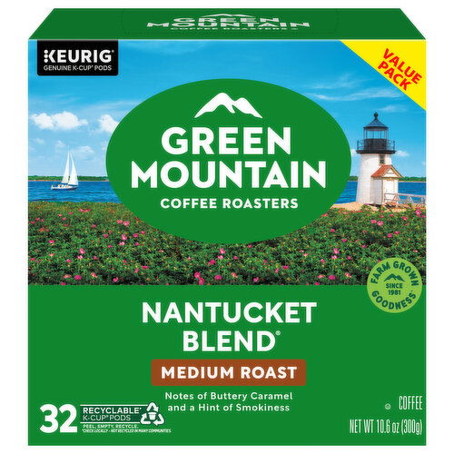 Green Mountain Coffee Roasters K-Cup Pods Medium Roast Nantucket Blend Coffee Value Pack