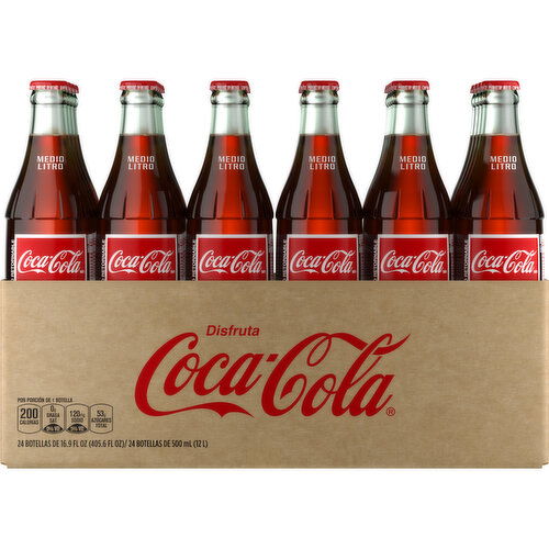 Coca-Cola Mexican Coke Soda Soft Drink, Cane Sugar, 16.9 fl oz