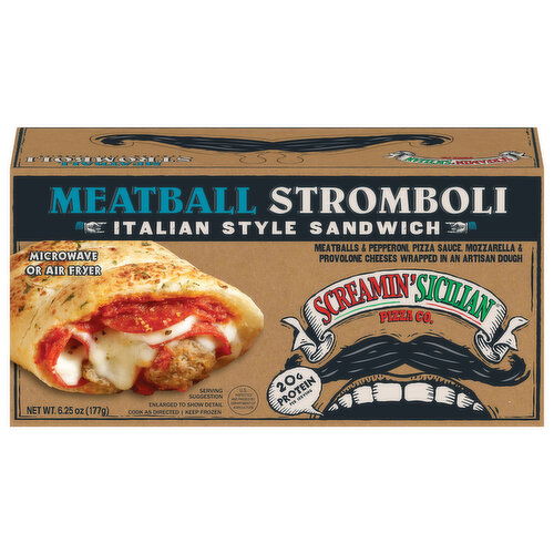 Screamin' Sicilian Pizza Co. Sandwich, Meatball Stromboli, Italian Style