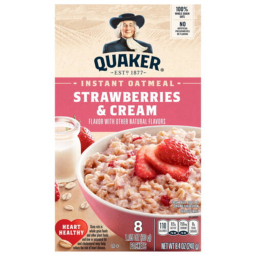 Quaker Strawberries & Cream Instant Oatmeal Image 1 of 6
