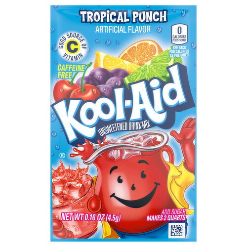 Kool-Aid Caffeine Free Unsweetened Tropical Punch Drink Mix