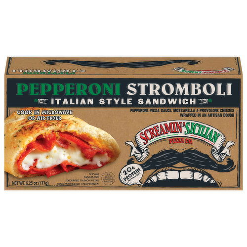 Screamin' Sicilian Pizza Co. Sandwich, Pepperoni Stromboli, Italian Style