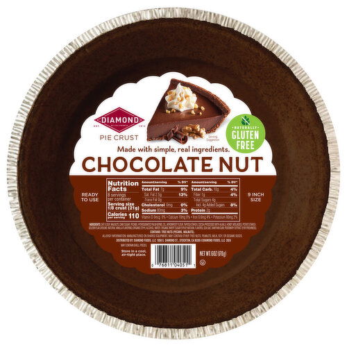 Diamond Gluten Free Chocolate Nut 9 Inch Pie Crust