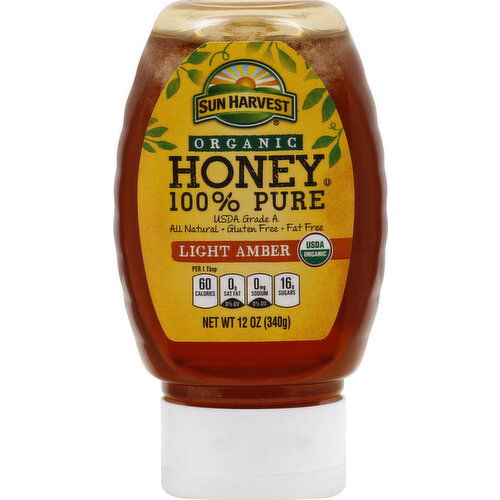 Sun Harvest Honey, 100% Pure, Light Amber