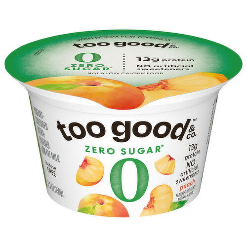 Too Good & Co. Yogurt, Zero Sugar, Peach