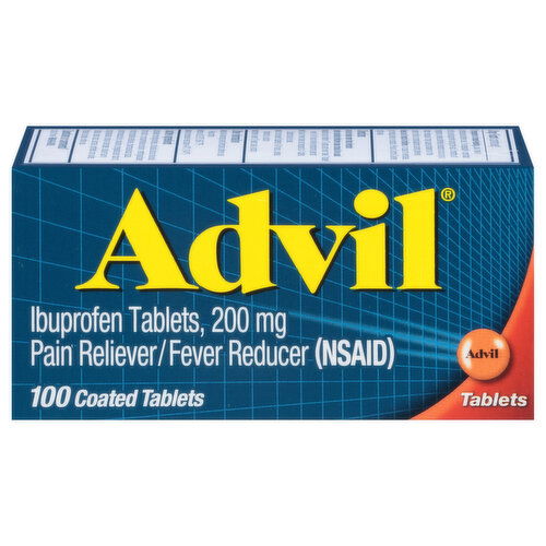 Advil Coated Tablets 200 mg Pain Reliever/Fever Reducer
